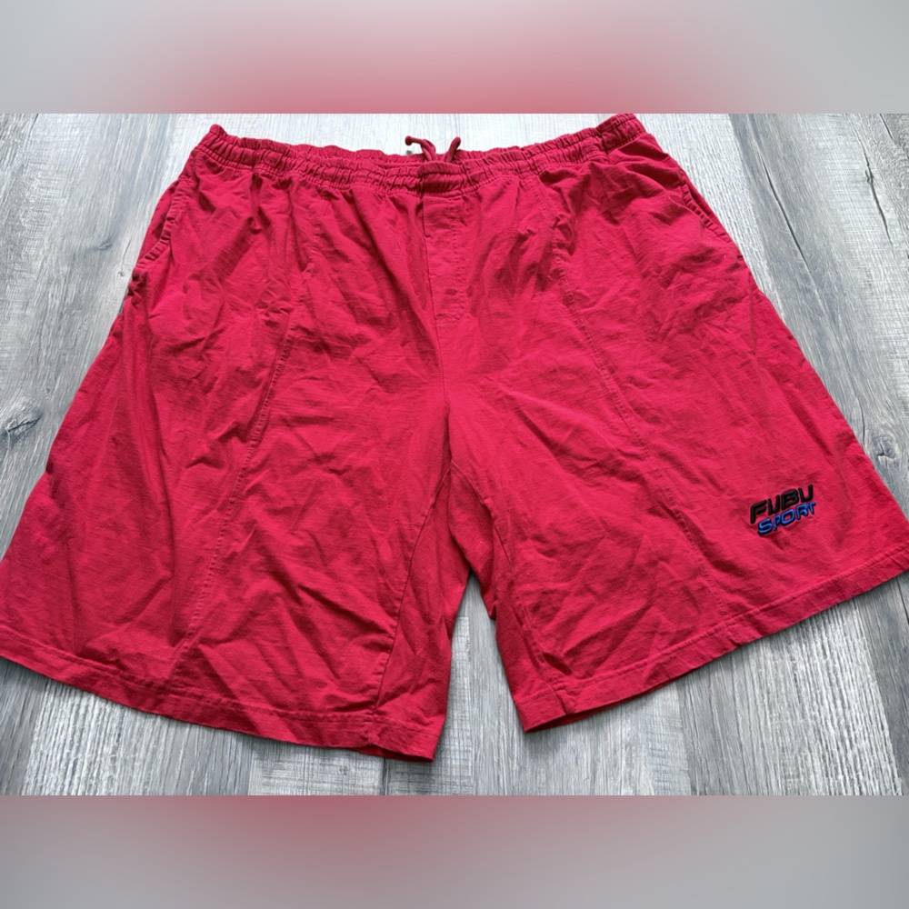 Vintage FUBU sport XXXL Y2K red Sweat Shorts 100% cotton